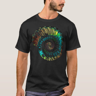 Camiseta Padrão de Vidro Opalescente do Vetor Fóssil Ammoni