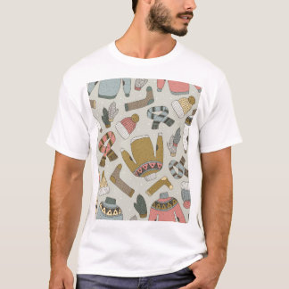 Camiseta Padrão de Vintagem Desenhada à Mão Invisível