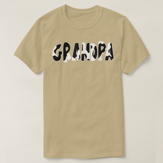 Camiseta Padrão de Vovô de Impressão de Vaca (Frente do Design)