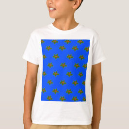 Camiseta Padrão decorativo de Natal Holly em azul