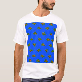 Camiseta Padrão decorativo de Natal Holly em azul
