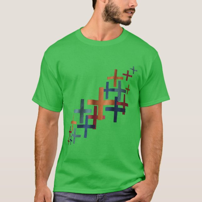 Camiseta Padrão Diagonal Abstrato Mais (Frente)