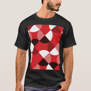 Camiseta Padrão Dinâmico Diagonal Texturizado Vermelho