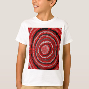 Camiseta Padrão do Designer Circular Vermelho