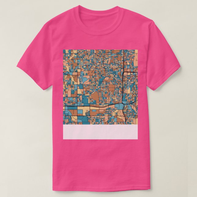 Camiseta Padrão do Mapa Omaha no Pastel do Meio século (Frente do Design)