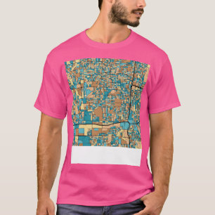 Camiseta Padrão do Mapa Omaha no Pastel do Meio século