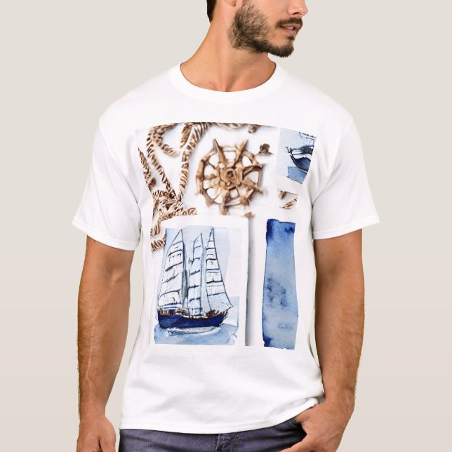 Camiseta Padrão do Tema Marinho Oceano (Frente)