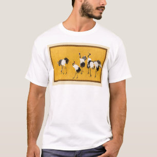 Camiseta Padrão Dourado do guindaste japonês