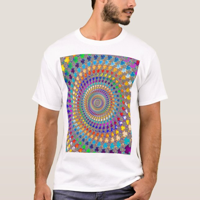 Camiseta Padrão Espiral Colorido (Frente)