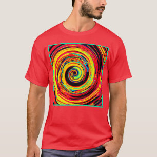 Camiseta Padrão Espiral Colorido Brilhante
