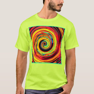 Camiseta Padrão Espiral Colorido Brilhante