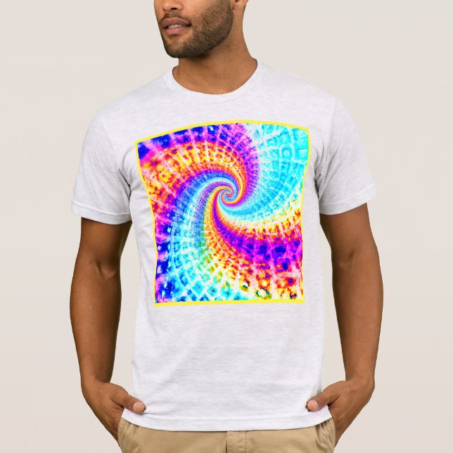 Camiseta Padrão Espiral Do Arco-Íris (Frente)