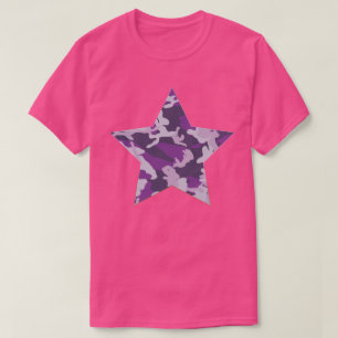Camiseta Padrão Estrela Camuflagem PurpleBerry