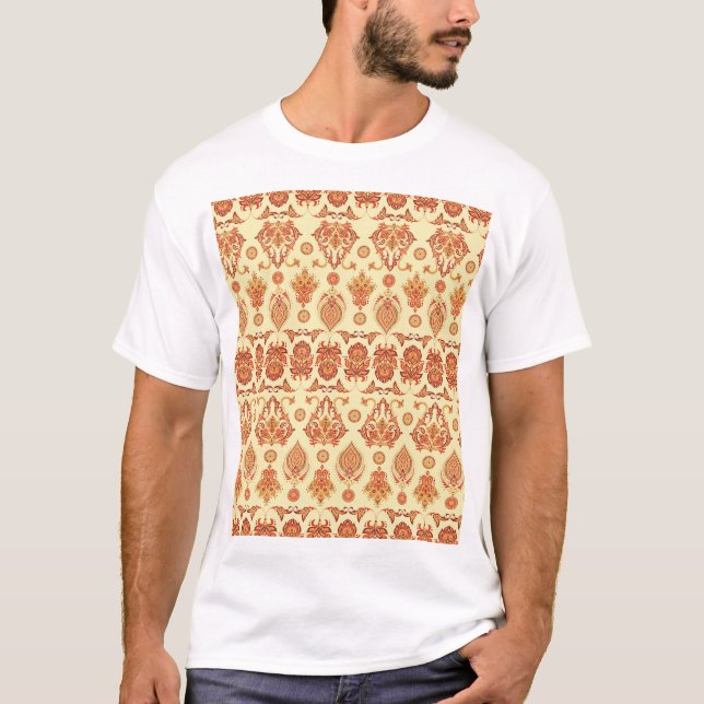 Camiseta Padrão Étnico Floral Folclórico Batik (Frente)