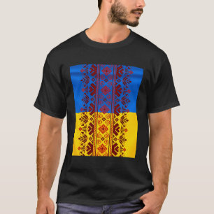 Camiseta Padrão Étnico Folclórico Ucraniano de Bordado em L