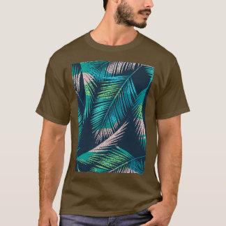 Camiseta Padrão exótico constante com plantas tropicais T
