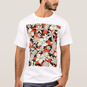 Camiseta Padrão Exótico Sem Olhos De Flor Tropical