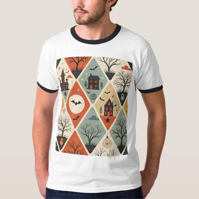 Camiseta Padrão fantasma escuro (Frente)