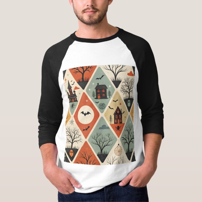 Camiseta Padrão fantasma escuro (Frente)