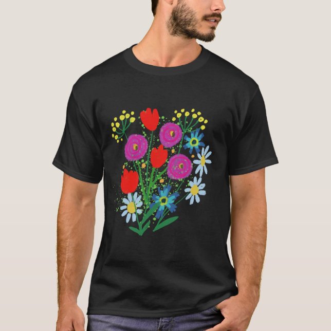 Camiseta padrão floral (Frente)