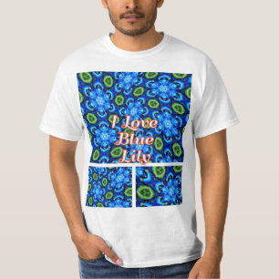 Camiseta Padrão Floral abstrato Azul