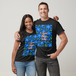 Camiseta Padrão Floral abstrato Azul
