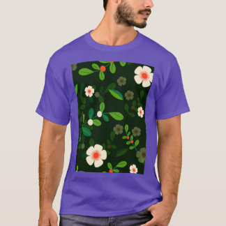Camiseta Padrão Floral De Resistência Renovável E Vibração