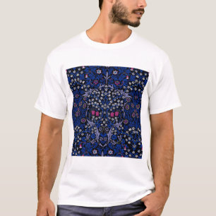 Camiseta Padrão Floral de Vintage Azul, William Morris