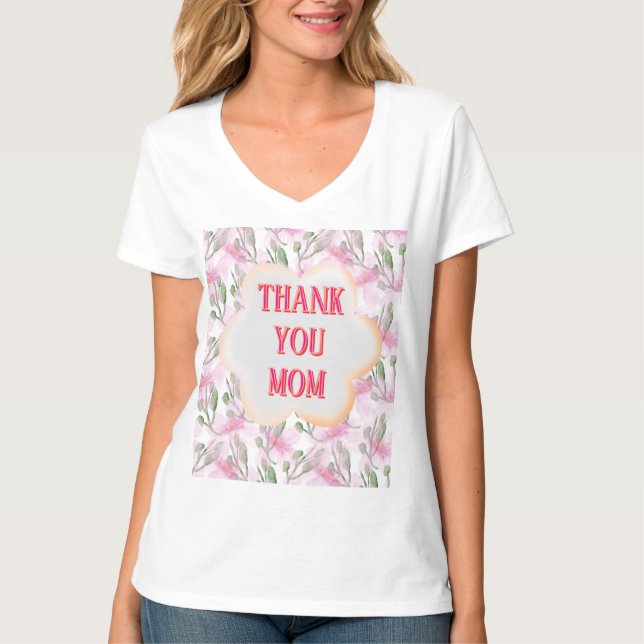 Camiseta Padrão floral em aquarela personalizado e customiz (Frente)