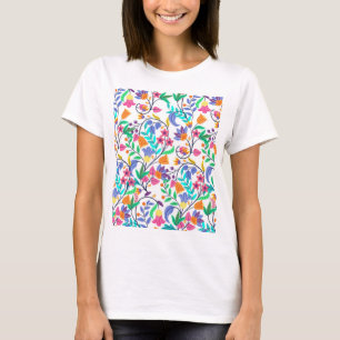 Camiseta Padrão Floral Exótico Colorido-23147