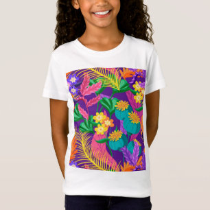 Camiseta Padrão Floral Exótico Colorido-23148
