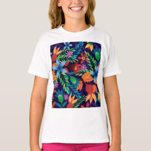 Camiseta Padrão Floral Exótico Colorido-32436
