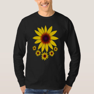 Camiseta Padrão Floral Flor Flor do Flor do Sol Amarelo