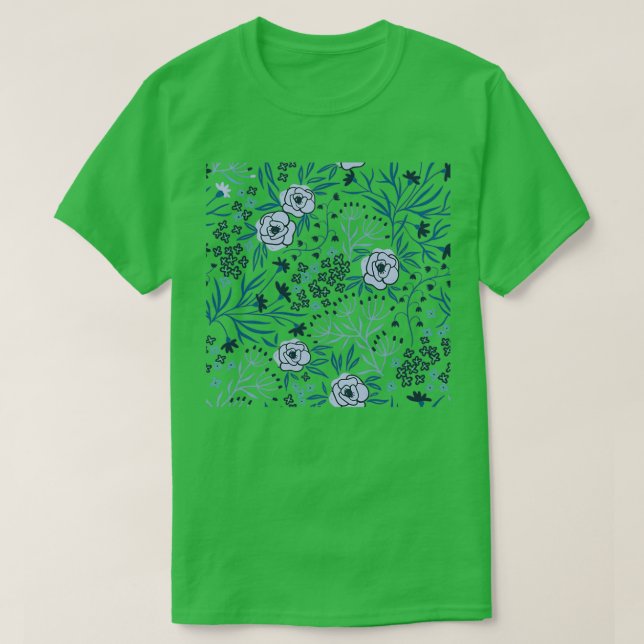 Camiseta Padrão Floral Fundo Branco (Frente do Design)