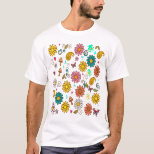 Camiseta Padrão Floral Groovy 70 Dália Poder das Flores