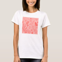 Padrão Floral Tropical Vermelho Coral