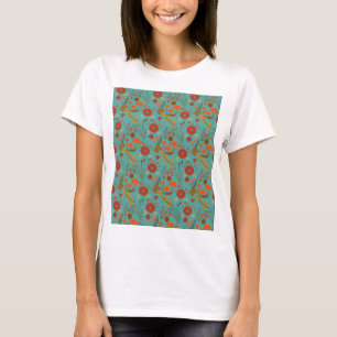 Camiseta Padrão Floral Único