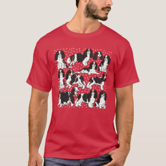 Camiseta Padrão fofo de cachorro cavalier king charles span