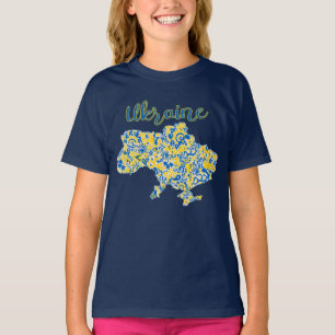 Camiseta Padrão folclórico e digitação ucraniana T-Shirt