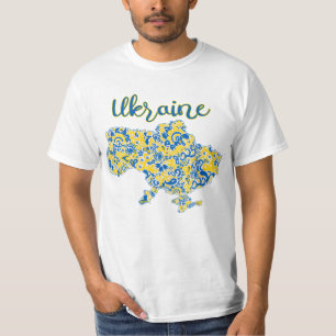 Camiseta Padrão folclórico e digitação ucraniana T-Shirt
