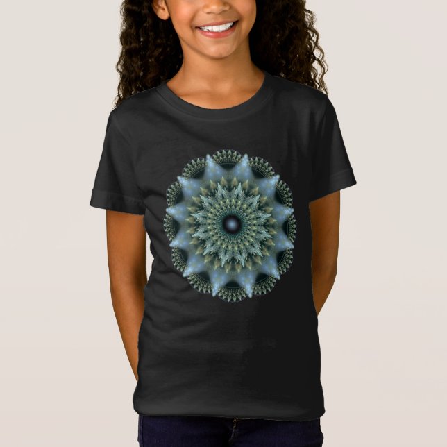 Camiseta Padrão fractal de estrela brilhante (Frente)