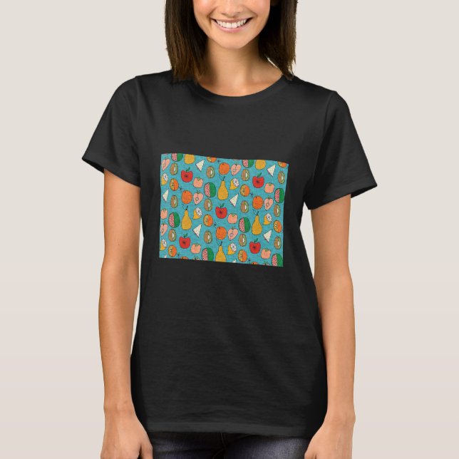 Camiseta Padrão Fruta Azul da Groovy 70s (Frente)