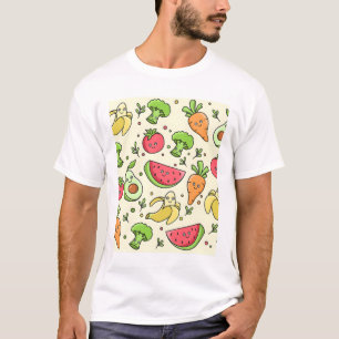 Camiseta Padrão Fruta e Veggies