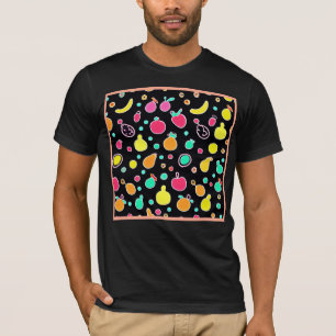 Camiseta Padrão Frutífero Neon Vibrante
