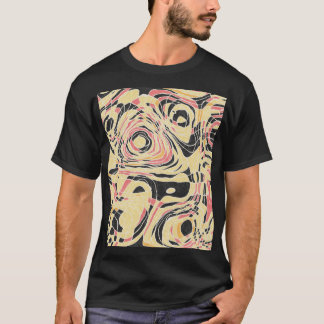 Camiseta padrão geo de linha abstrato, design topográfico.