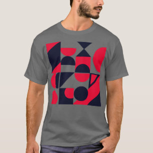 Camiseta padrão geométrico abstrato Bauhaus