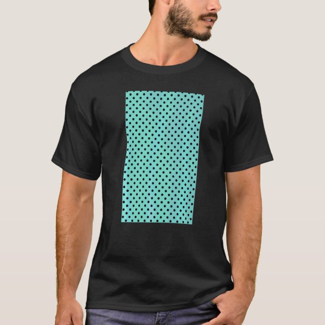 Camiseta Padrão Geométrico Aqua e B do Polkadot Pequeno, de (Frente)
