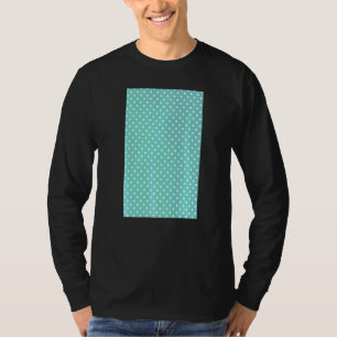 Camiseta Padrão Geométrico Aqua e W do Polkadot, de 1980