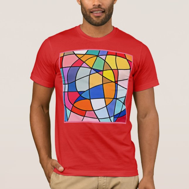 Camiseta Padrão Geométrico Colorido (Frente)