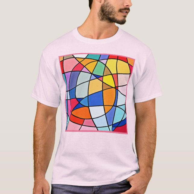 Camiseta Padrão Geométrico Colorido (Frente)